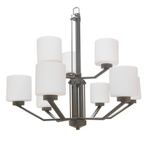  18524 - Paris 9-Light Chandelier - RB White Cylinder Glass